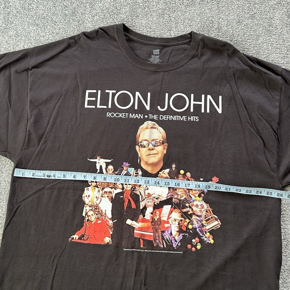 Elton John Shirt Mens XXXL Black Rocket Man 2012 Definitive Hits Concert Graphic - Picture 6 of 8